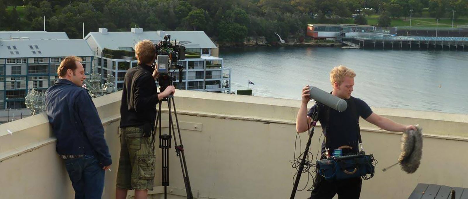 Marcus Vetter, Georg Zengerling and Aljoscha Haupt shooting in Sydney, Australia