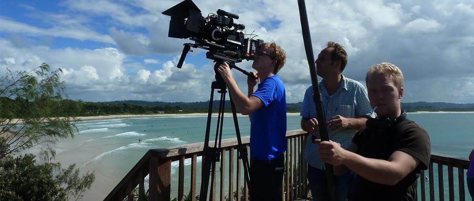 Georg Zengerling, Marcus Vetter and Aljoscha Haupt shooting in Byron Bay, Australia