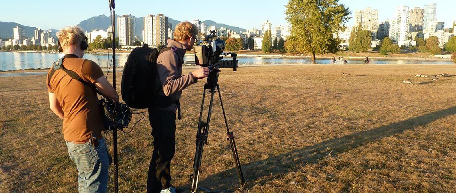 Aljoscha Haupt and Georg Zengerling shooting in Vancouver, Canada