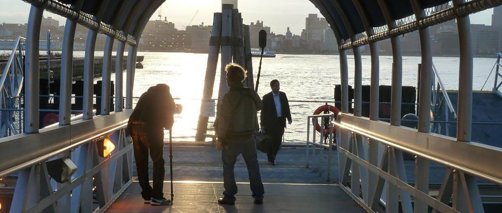Georg Zengerling and Aljoscha Haupt filming Barclay Leib on his way to New York City